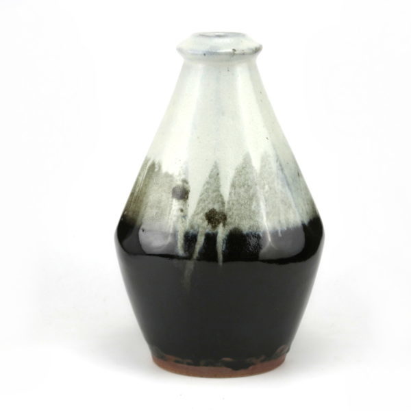 Stoneware faceted bottle vase