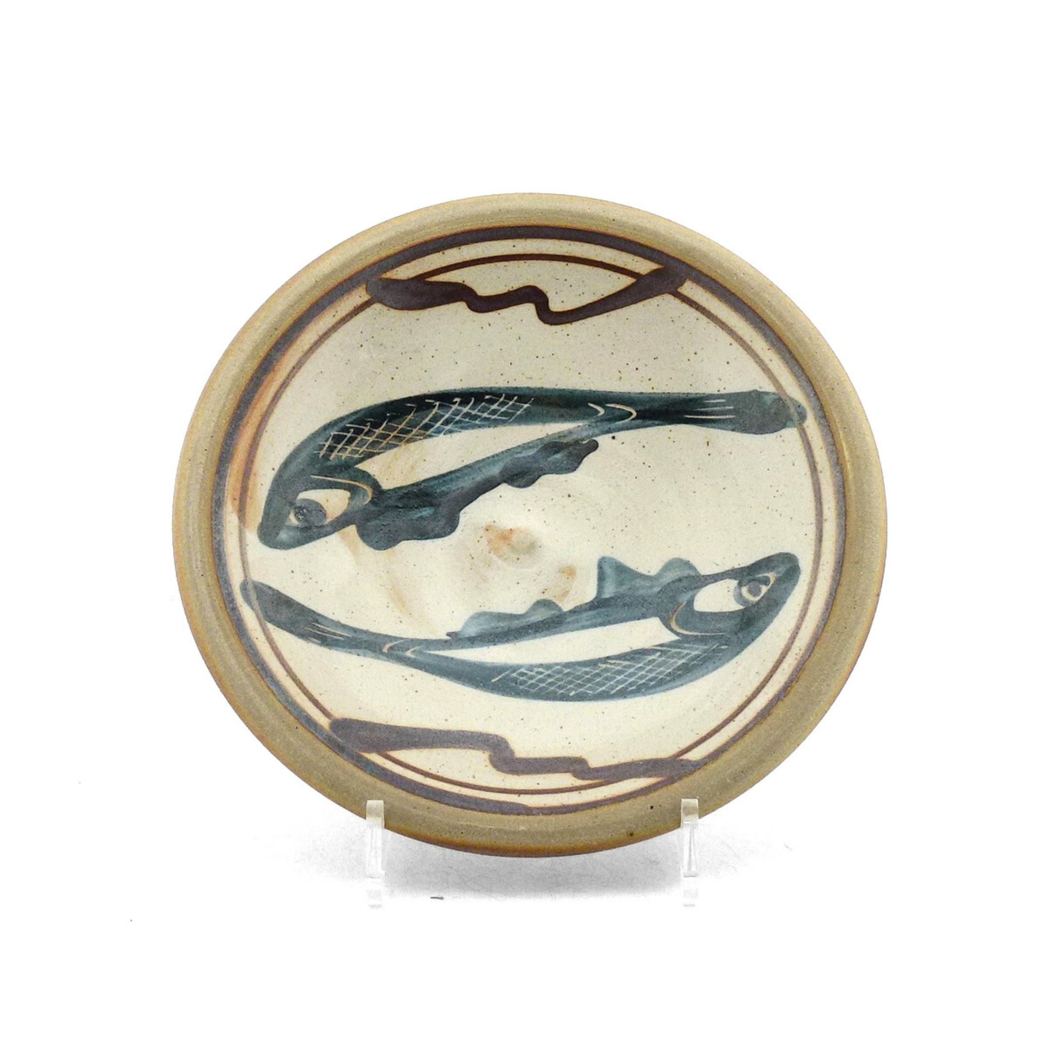 Stoneware dish with fish motif